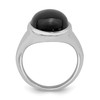 Lex & Lu Sterling Silver w/Rhodium Black Agate Ring- 2 - Lex & Lu