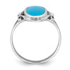 Lex & Lu Sterling Silver w/Rhodium Polished Synthetic Turquoise Ring- 2 - Lex & Lu