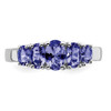 Lex & Lu Sterling Silver 5-Stone Oval Tanzanite Ring- 5 - Lex & Lu