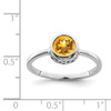 Lex & Lu Sterling Silver Polished Citrine Round Ring- 4 - Lex & Lu