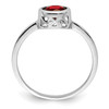 Lex & Lu Sterling Silver Polished Garnet Round Ring- 2 - Lex & Lu