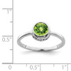 Lex & Lu Sterling Silver Polished Peridot Round Ring- 4 - Lex & Lu