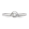 Lex & Lu Sterling Silver w/Rhodium Polished CZ Ring LAL125281- 4 - Lex & Lu