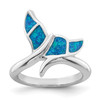 Lex & Lu Sterling Silver w/Rhodium Blue Inlay Created Opal Cross Ring - Lex & Lu