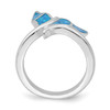 Lex & Lu Sterling Silver w/Rhodium Blue Inlay Created Opal Cross Ring- 2 - Lex & Lu