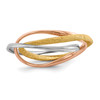 Lex & Lu Sterling Silver w/Rhodium Gold & Rose Gold-plated Intertwined Ring - Lex & Lu