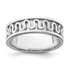 Lex & Lu Sterling Silver w/Rhodium Polished Fancy Ribbon Band - Lex & Lu