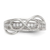 Lex & Lu Sterling Silver w/Rhodium CZ Infinity Ring- 4 - Lex & Lu