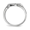 Lex & Lu Sterling Silver w/Rhodium CZ Moon w/Star Polished Ring- 2 - Lex & Lu