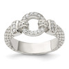 Lex & Lu Sterling Silver CZ Textured Ring - Lex & Lu