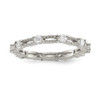 Lex & Lu Sterling Silver White Yellow & Rose-tone Set of 3 CZ Eternity Rings LAL125428- 5 - Lex & Lu