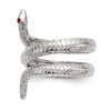 Lex & Lu Sterling Silver Crystal Snake Ring- 3 - Lex & Lu