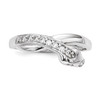 Lex & Lu Sterling Silver w/Rhodium CZ Snake Ring- 4 - Lex & Lu