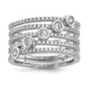 Lex & Lu Sterling Silver w/Rhodium CZ Ring LAL125462 - Lex & Lu