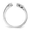 Lex & Lu Sterling Silver w/Rhodium Open Heart CZ Polished Ring- 2 - Lex & Lu