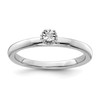 Lex & Lu Sterling Silver Polished .01ct. Diamond Ring - Lex & Lu