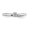 Lex & Lu Sterling Silver Polished .01ct. Diamond Ring- 4 - Lex & Lu