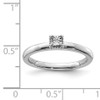 Lex & Lu Sterling Silver Polished .01ct. Diamond Square Shape Ring- 5 - Lex & Lu