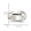 Lex & Lu Sterling Silver 6mm Half-Round Band Ring- 4 - Lex & Lu