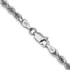 Lex & Lu 14k White Gold 3.35mm D/C Quadruple Rope Chain Bracelet or Necklace- 4 - Lex & Lu