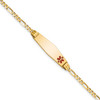 Lex & Lu 14k Yellow Gold Medical Soft D/S Figaro ID Bracelet LAL125657 - Lex & Lu