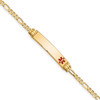 Lex & Lu 14k Yellow Gold Medical Figaro ID Bracelet LAL125658 - Lex & Lu