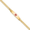 Lex & Lu 14k Yellow Gold Medical Soft D/S Curb Link ID Bracelet LAL125667 - Lex & Lu