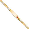 Lex & Lu 14k Yellow Gold Medical Soft D/S Curb Link ID Bracelet LAL125669 - Lex & Lu