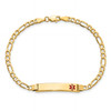 Lex & Lu 14k Yellow Gold Medical Polished ID w/Hollow Link Bracelet LAL125678- 4 - Lex & Lu