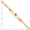 Lex & Lu 14k Yellow Gold Medical Soft D/S Flat Figaro Link ID Bracelet LAL125687- 3 - Lex & Lu