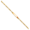 Lex & Lu 14k Yellow Gold Medical Soft D/S Flat Figaro Link ID Bracelet LAL125693- 2 - Lex & Lu