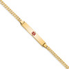 Lex & Lu 14k Yellow Gold Medical Flat Curb Link ID Bracelet LAL125696 - Lex & Lu