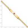 Lex & Lu 14k Yellow Gold Medical Flat Curb Link ID Bracelet LAL125696- 3 - Lex & Lu