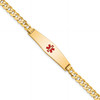 Lex & Lu 14k Yellow Gold Medical Soft D/S Flat Curb Link ID Bracelet LAL125699 - Lex & Lu