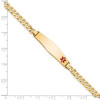 Lex & Lu 14k Yellow Gold Medical Soft D/S Flat Curb Link ID Bracelet LAL125701- 3 - Lex & Lu