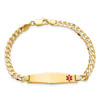 Lex & Lu 14k Yellow Gold Medical Soft D/S Flat Curb Link ID Bracelet LAL125701- 4 - Lex & Lu