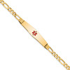 Lex & Lu 14k Yellow Gold Medical Soft D/S Figaro ID Bracelet LAL125711 - Lex & Lu