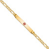 Lex & Lu 14k Yellow Gold Medical Figaro ID Bracelet LAL125712 - Lex & Lu