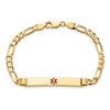 Lex & Lu 14k Yellow Gold Medical Figaro ID Bracelet LAL125712- 4 - Lex & Lu