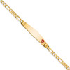 Lex & Lu 14k Yellow Gold Medical Soft D/S Figaro ID Bracelet LAL125713 - Lex & Lu