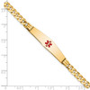 Lex & Lu 14k Yellow Gold Medical Soft D/S Curb Link ID Bracelet LAL125723- 3 - Lex & Lu