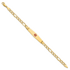 Lex & Lu 14k Yellow Gold Medical Soft D/S ID w/Semi-Solid Figaro Bracelet LAL125735- 2 - Lex & Lu