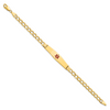 Lex & Lu 14k Yellow Gold Medical Soft D/S ID w/Semi-Solid Cuban Bracelet LAL125739- 2 - Lex & Lu