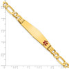 Lex & Lu 14k Yellow Gold Medical Soft D/S Figaro ID Bracelet LAL125745- 3 - Lex & Lu