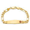 Lex & Lu 14k Yellow Gold Medical Soft D/S Figaro ID Bracelet LAL125745- 4 - Lex & Lu