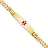 Lex & Lu 14k Yellow Gold Medical Soft D/S Curb Link ID Bracelet LAL125747 - Lex & Lu