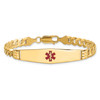 Lex & Lu 14k Yellow Gold Medical Soft D/S Curb Link ID Bracelet LAL125747- 3 - Lex & Lu