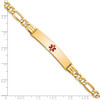 Lex & Lu 14k Yellow Gold Medical Semi-Solid Figaro Link ID Bracelet LAL125756- 4 - Lex & Lu