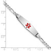 Lex & Lu 14k White Gold Medical Soft D/S Figaro Link ID Bracelet LAL125775- 3 - Lex & Lu