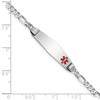 Lex & Lu 14k White Gold Medical Soft D/S Figaro Link ID Bracelet LAL125777- 3 - Lex & Lu